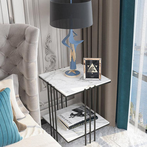 Almand Side Table with Elegant Storage - Decor Mantra 