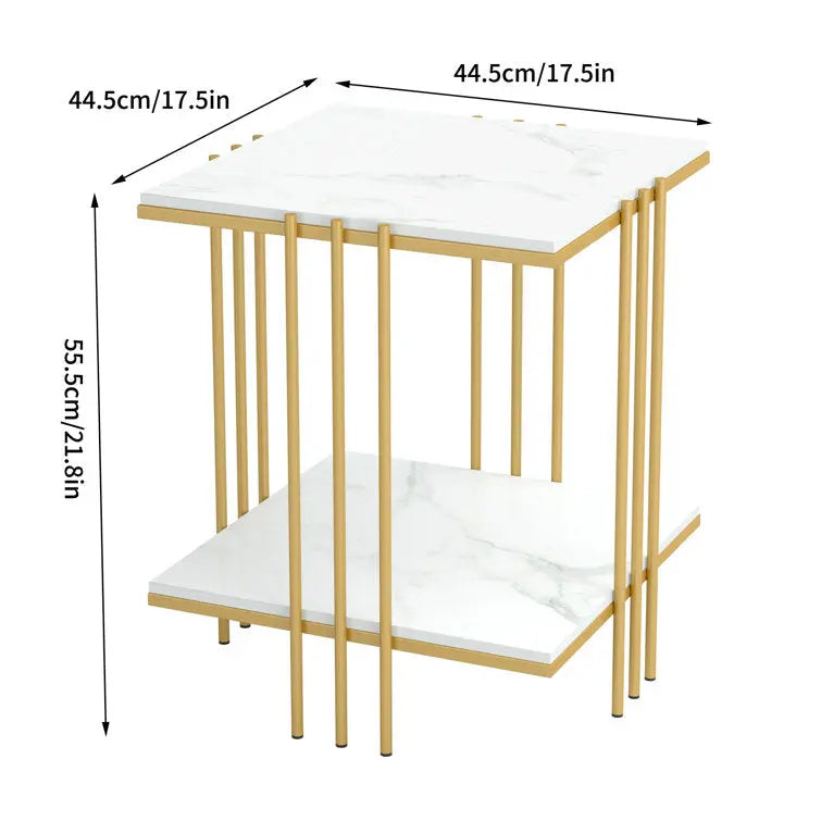 Stylish Round Coffee Table with Marble and Gold Accents DECORMANTRA