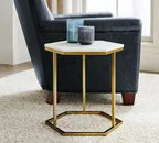 Marble Hexagonal Accent Table - Decor Mantra 