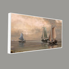 Sailing Boat on the Sea landscape with Fisherman Wall Painting DECORMANTRA