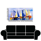 Sailing Boats in Ocean Canvas Wall Painting DECORMANTRA