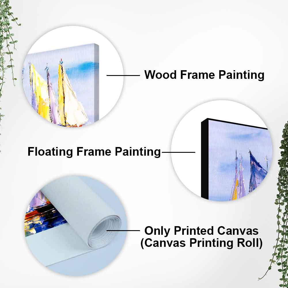 Sailing Boats in Ocean Canvas Wall Painting DECORMANTRA