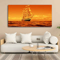 Sailing Ship in a Beautiful Golden Hour Premium Wall Painting DECORMANTRA