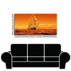 Sailing Ship in a Beautiful Golden Hour Premium Wall Painting DECORMANTRA