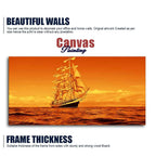 Sailing Ship in a Beautiful Golden Hour Premium Wall Painting DECORMANTRA