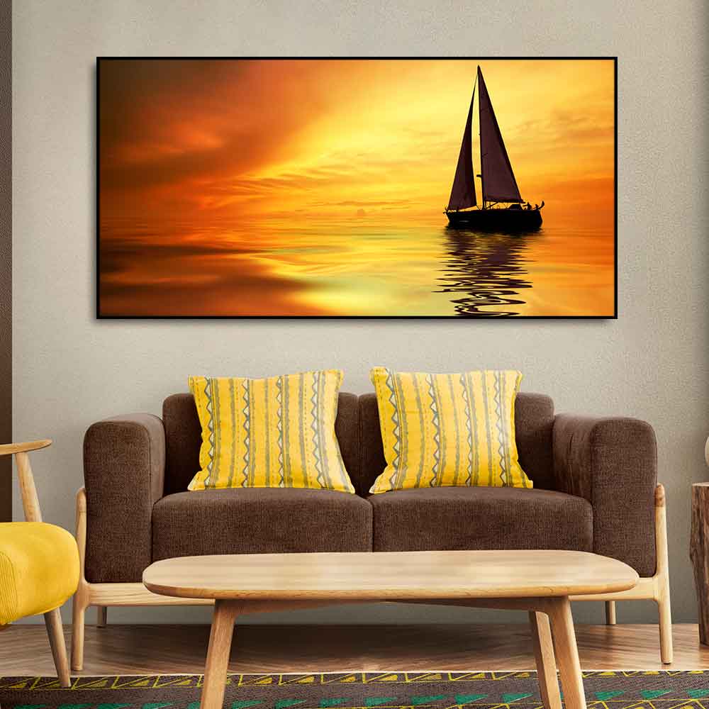 Sailing in Sunset Canvas Wall Painting DECORMANTRA