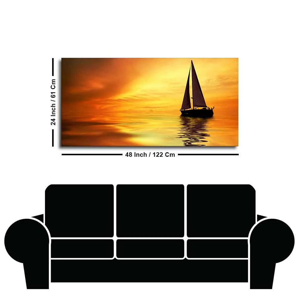 Sailing in Sunset Canvas Wall Painting DECORMANTRA