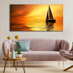 Sailing in Sunset Canvas Wall Painting DECORMANTRA