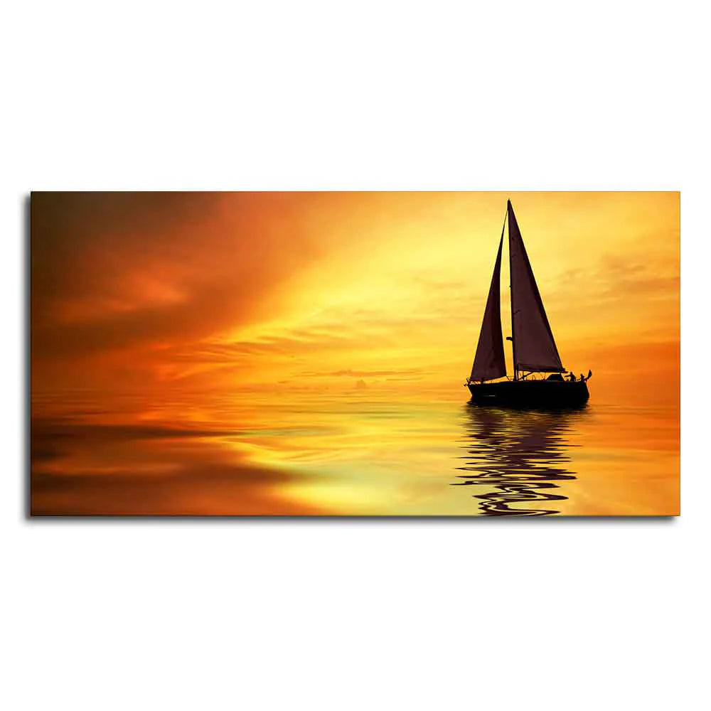Sailing in Sunset Canvas Wall Painting DECORMANTRA