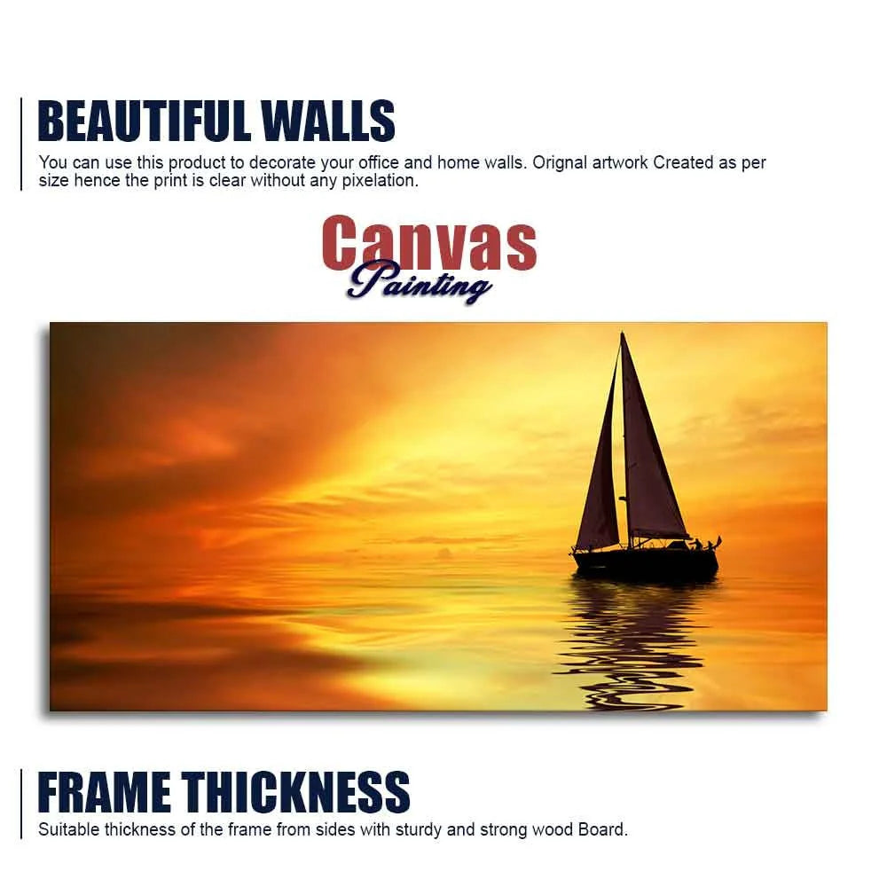 Sailing in Sunset Canvas Wall Painting DECORMANTRA