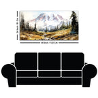Scenery of Mountain Stream Canvas Wall Painting DECORMANTRA