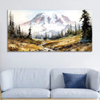 Scenery of Mountain Stream Canvas Wall Painting DECORMANTRA