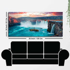 Scenery of Waterfall In Forest Premium Wall Painting DECORMANTRA