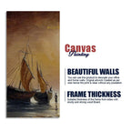 Sea Ships with Fishermen Canvas Wall Painting DECORMANTRA