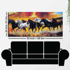 Seven Horse Running Abstract Wall Painting DECORMANTRA
