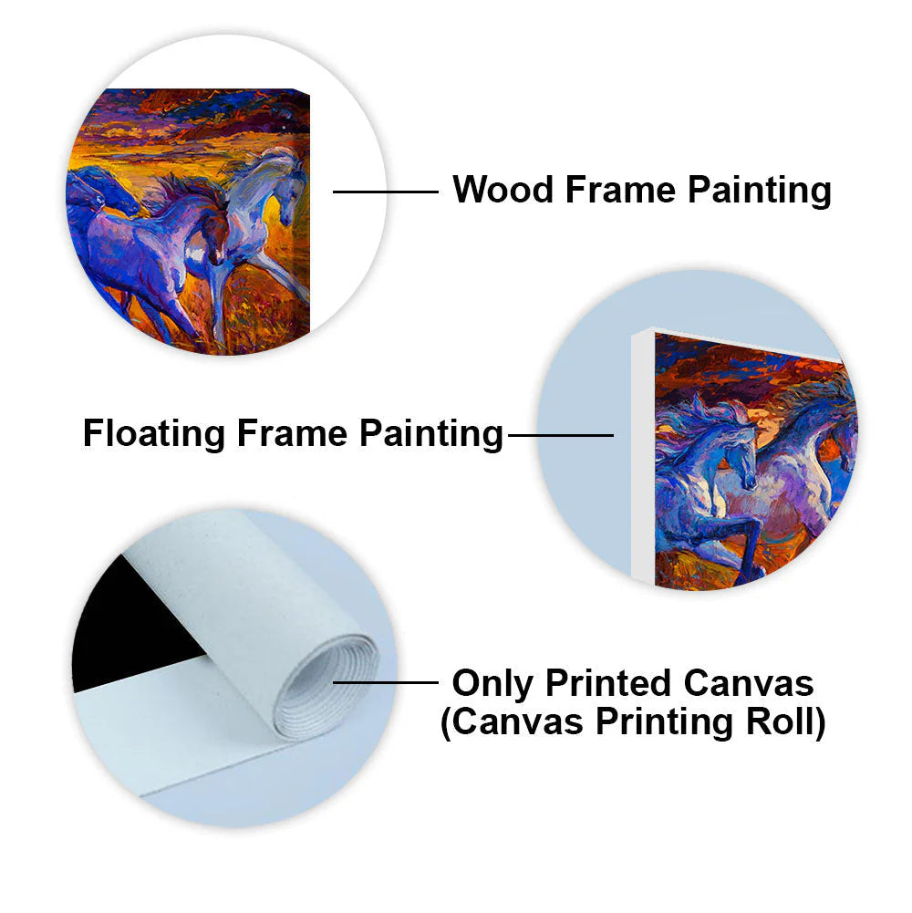 Seven Horses Running Canvas Wall Painting DECORMANTRA