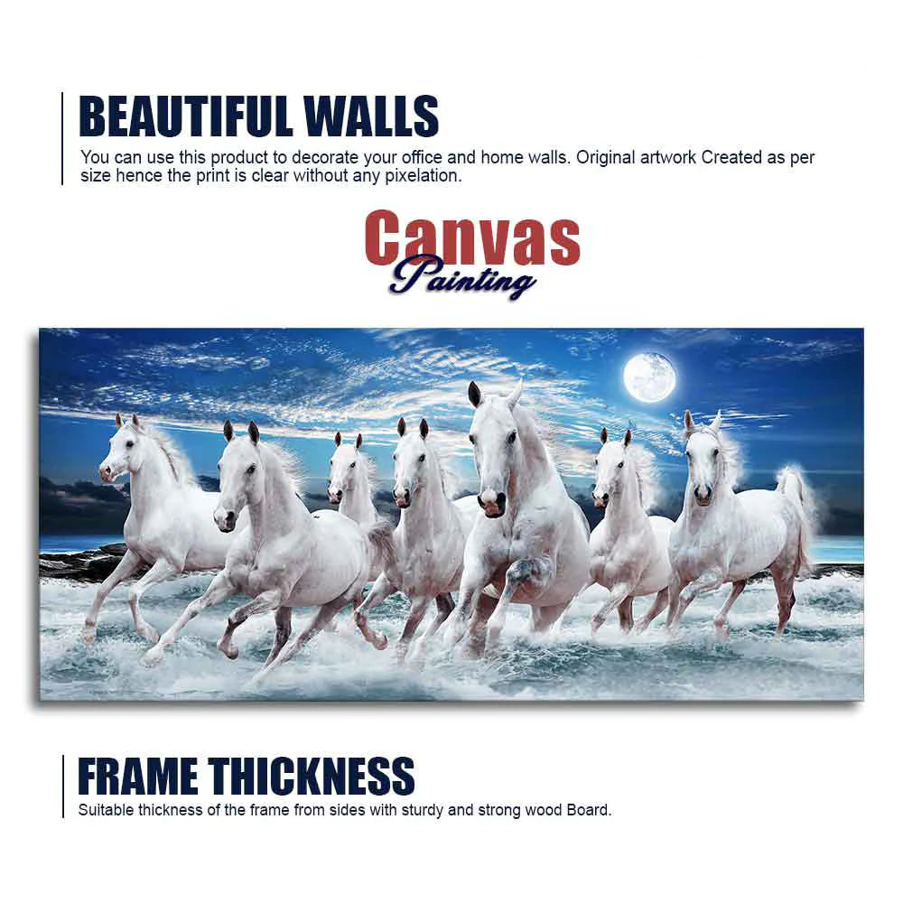 Seven Horses Running at Night Wall Painting DECORMANTRA