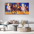Seven Horses Running in Field Canvas Wall Painting DECORMANTRA