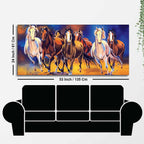 Seven Running Horses Premium Canvas Wall Painting DECORMANTRA