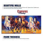 Seven Running Horses Premium Canvas Wall Painting DECORMANTRA