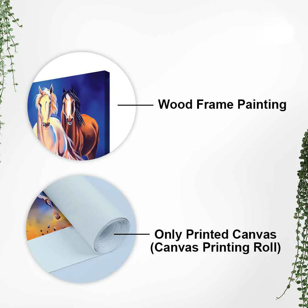 Seven Running Horses Premium Canvas Wall Painting DECORMANTRA