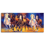 Seven Running Horses Premium Canvas Wall Painting DECORMANTRA