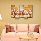 Seven Running Horses Wall Painting Canvas Painting Premium 5 Pieces Decor Mantra