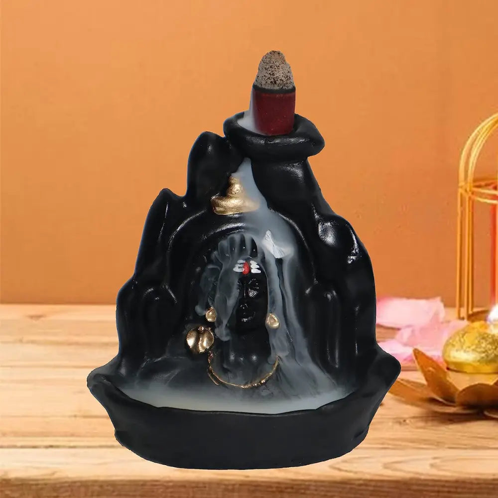 Adiyogi Shiva Idol Backflow Smoke Fountain – Lord Shiva Idol for Home, Pooja Room & Meditation | Adiyogi Shiva Incense Holder - Harshita Craft