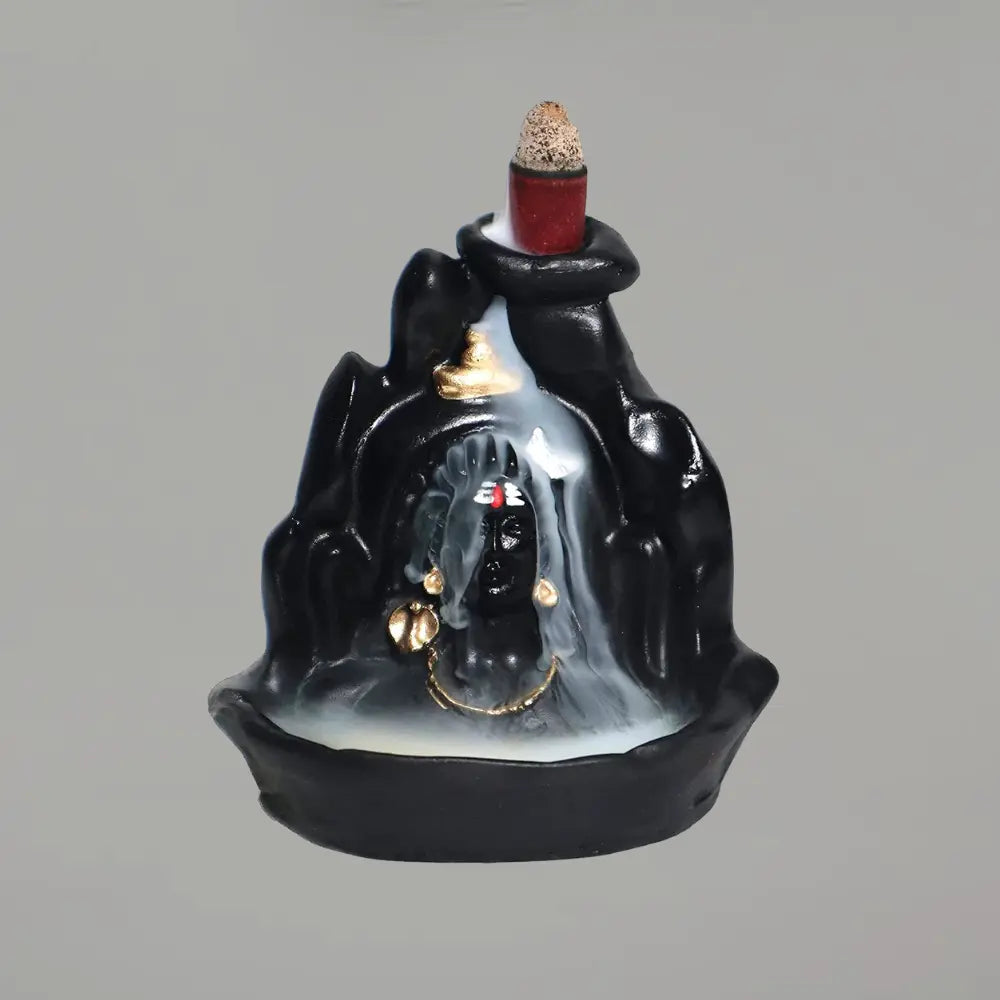 Adiyogi Shiva Idol Backflow Smoke Fountain – Lord Shiva Idol for Home, Pooja Room & Meditation | Adiyogi Shiva Incense Holder - Harshita Craft