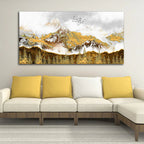 Smoke Cloud Golden Mountain Peak Canvas Wall Painting DECORMANTRA