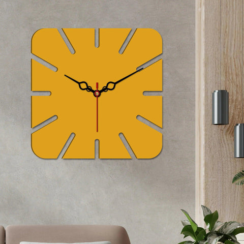 Square Shape Modern Style Wooden Wall Clock - Decor Mantra 