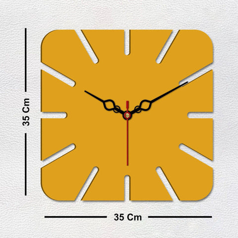 Square Shape Modern Style Wooden Wall Clock - Decor Mantra 