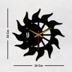 Sun Flames Wooden Wall Clock - Decor Mantra 