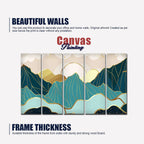 Sunrise Abstract Mountains 5 Pieces Premium Wall Painting DECORMANTRA