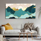 Sunrise Abstract Mountains Canvas wall Painting DECORMANTRA
