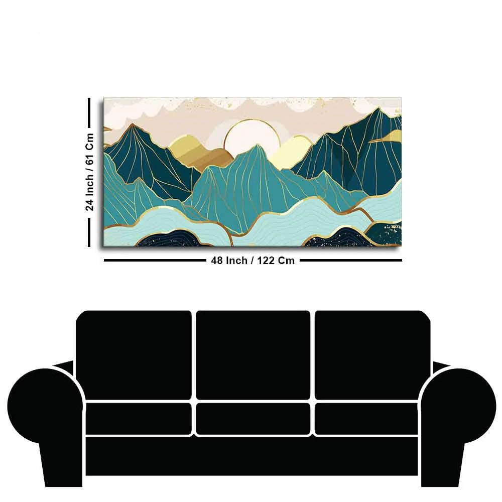 Sunrise Abstract Mountains Canvas wall Painting DECORMANTRA