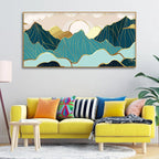 Sunrise Abstract Mountains Canvas wall Painting DECORMANTRA