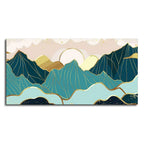 Sunrise Abstract Mountains Canvas wall Painting DECORMANTRA