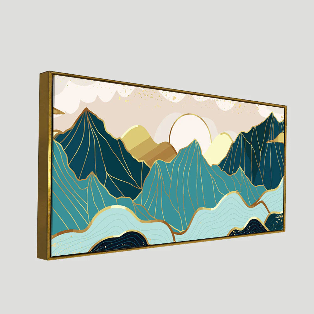 Sunrise Abstract Mountains Canvas wall Painting DECORMANTRA