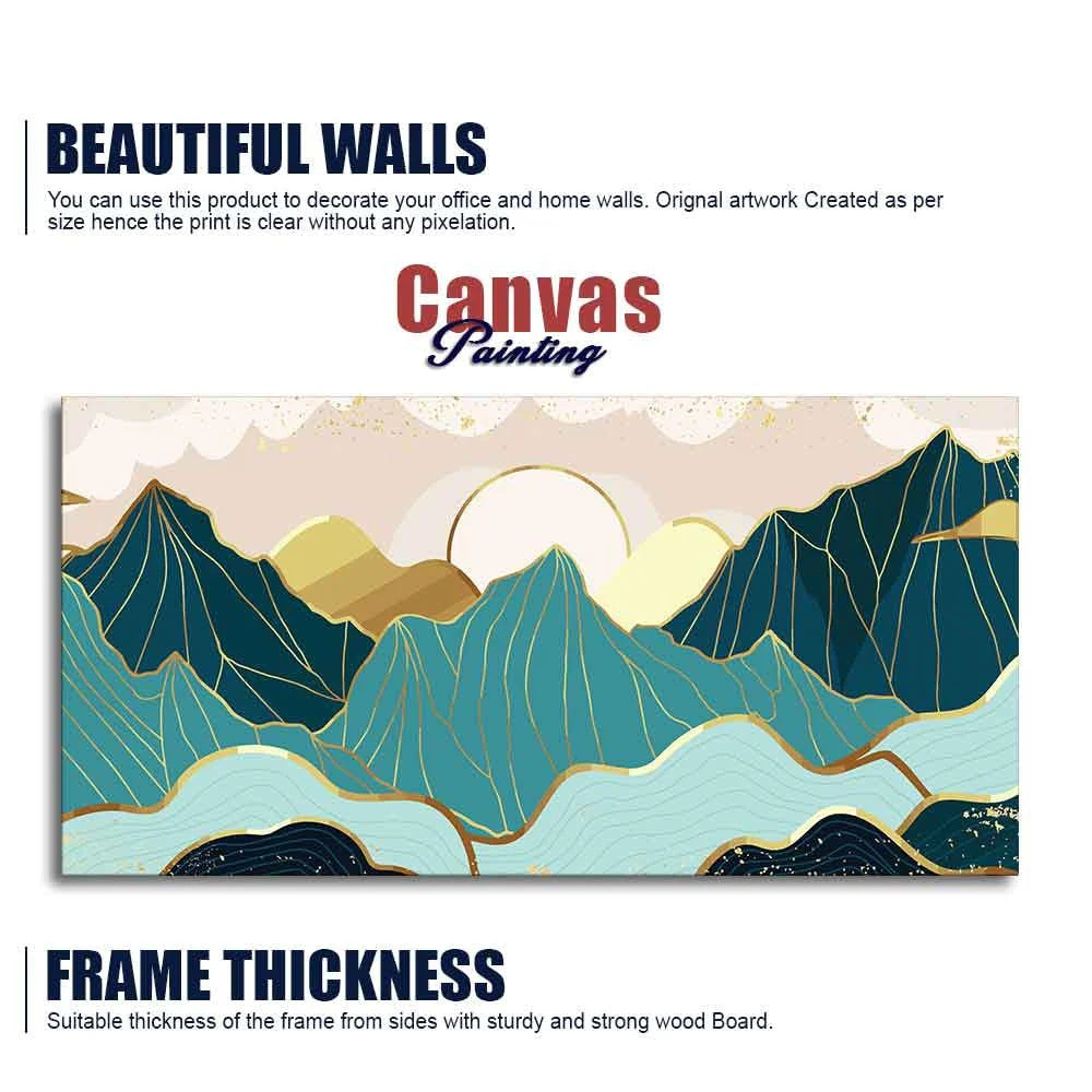 Sunrise Abstract Mountains Canvas wall Painting DECORMANTRA