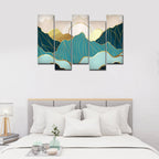 Sunrise Abstract Mountains Premium Canvas Wall Painting DECORMANTRA