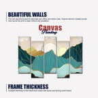 Sunrise Abstract Mountains Premium Canvas Wall Painting DECORMANTRA
