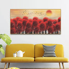 Sunset With Red Tree Premium Canvas Wall Painting DECORMANTRA