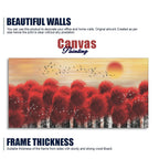 Sunset With Red Tree Premium Canvas Wall Painting DECORMANTRA