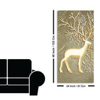Swamp Deer in Forest Premium Canvas Wall Painting DECORMANTRA
