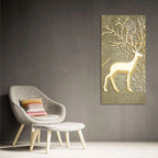 Swamp Deer in Forest Premium Canvas Wall Painting DECORMANTRA