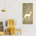 Swamp Deer in Forest Premium Canvas Wall Painting DECORMANTRA