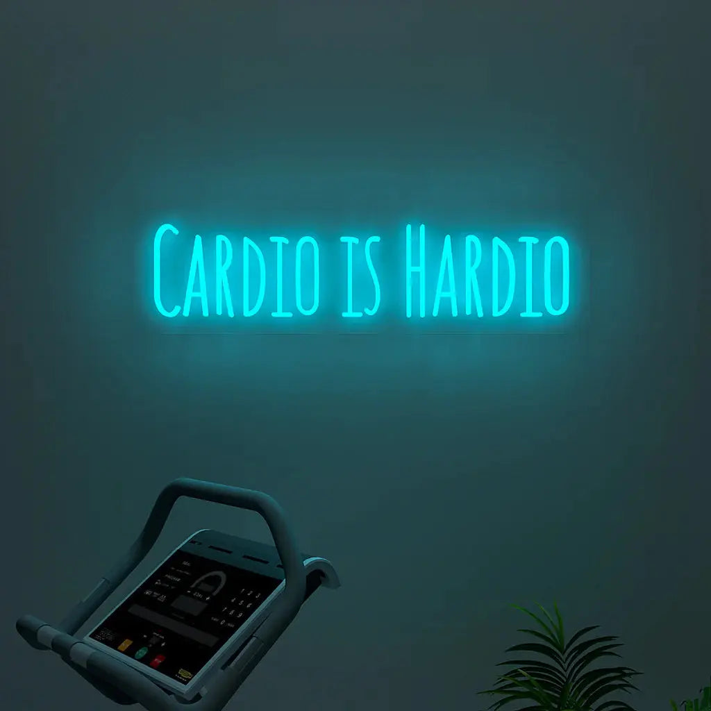 Cardio Is Hardio Text Neon LED Light DECORMANTRA