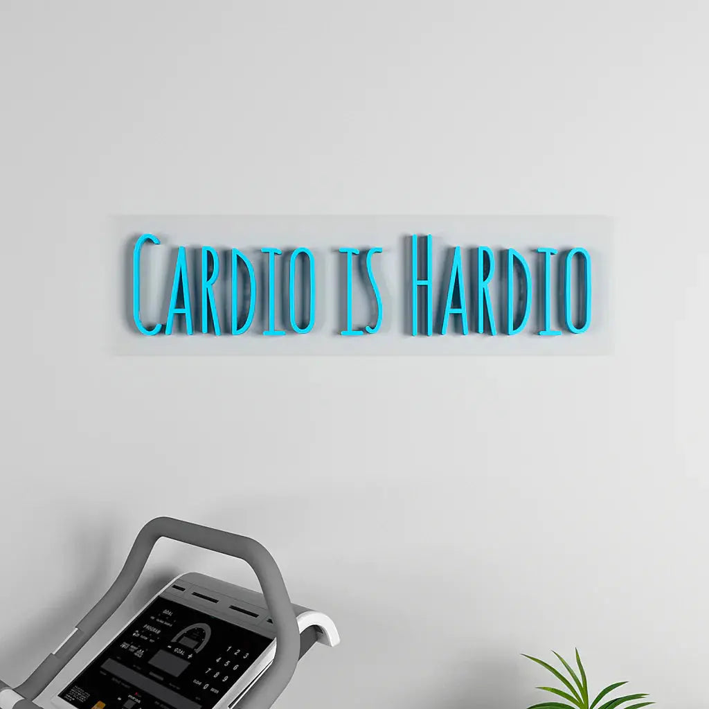 Cardio Is Hardio Text Neon LED Light DECORMANTRA