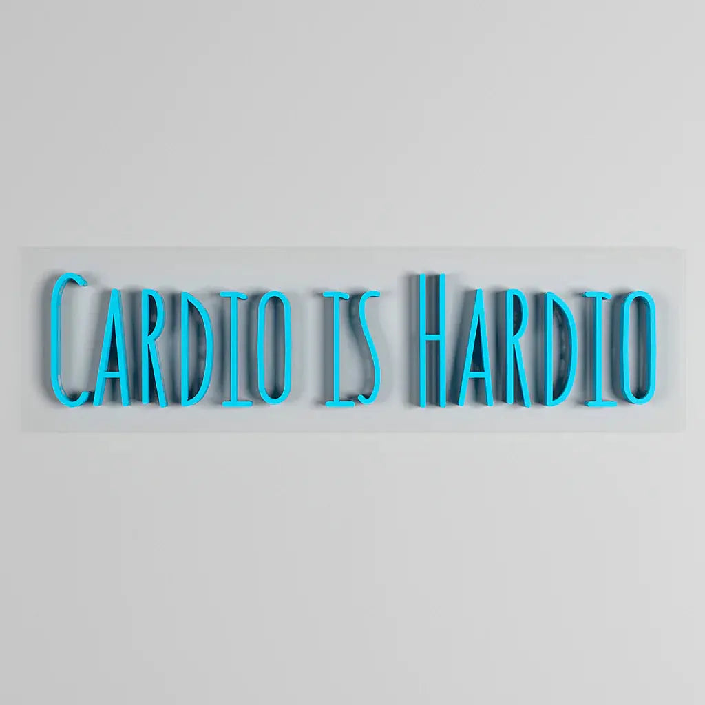 Cardio Is Hardio Text Neon LED Light DECORMANTRA